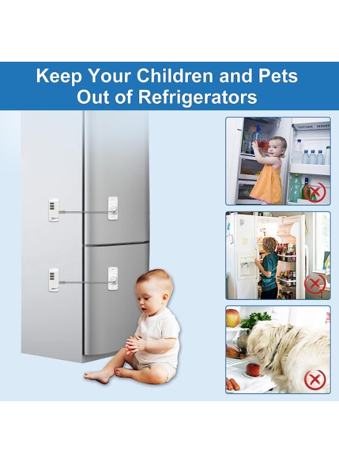 Peachjoy 2pcs Refrigerator Lock with Key and  Fridge Lock with Digital Password, Fridge Locks,Lock for Fridge Freezer, Cabinets and Drawers, Closets, Windows, Refrigerator Lock with 2 Keys - Image 3